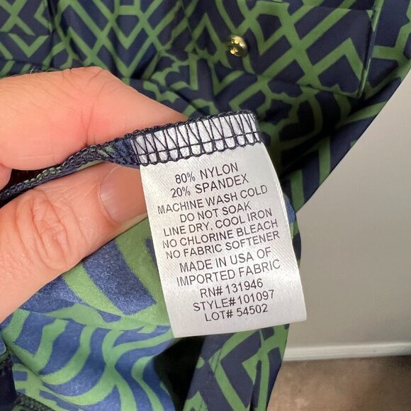 Jude Connally Sabine Shift Dress Size Small Green Blue LIghtweight Work Travel - Picture 9 of 9